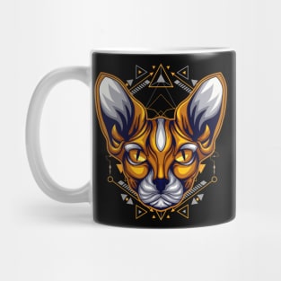 cat sphinx graphic Mug